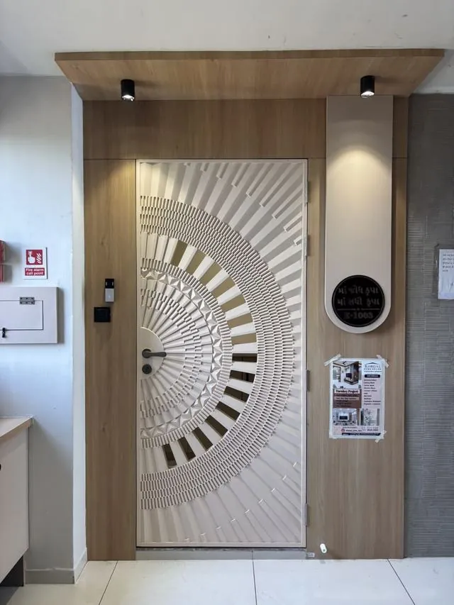 Custom CNC sunburst door design