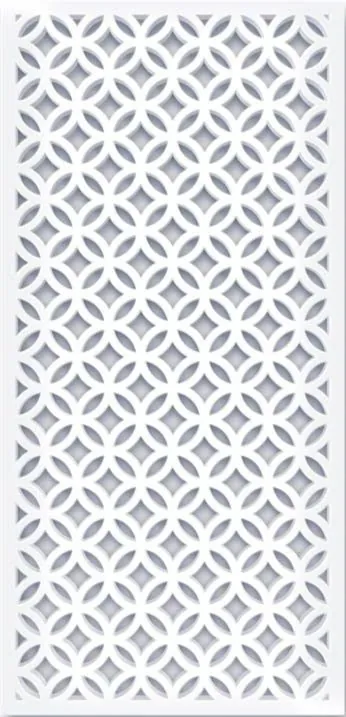 White jali panel with overlapping circle pattern